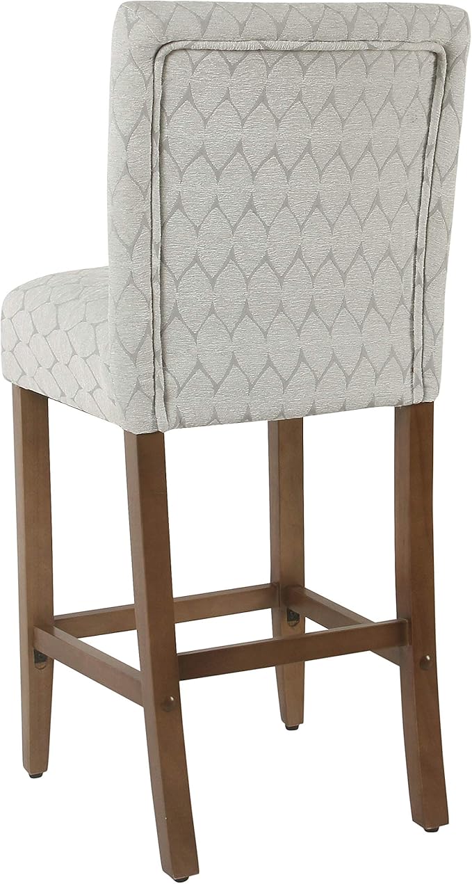 HomePop Upholstered Counter Height Barstool, 29-inch, Textured Grey