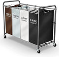 ROMOON Laundry Hamper Sorter Cart: 4-Section Organizer