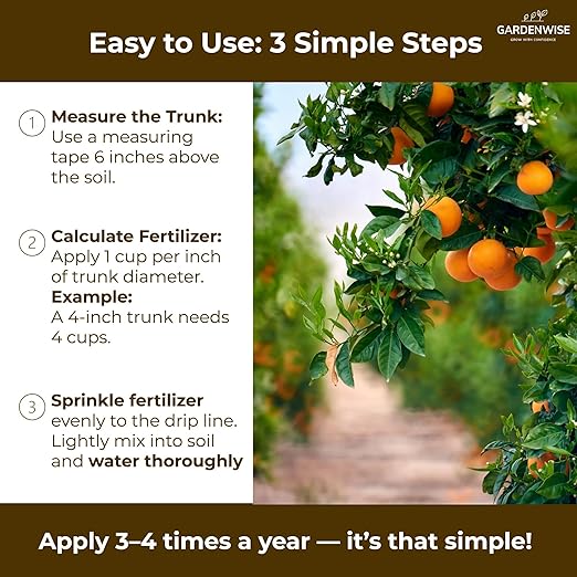 Professional Citrus Fertilizer + Vital Micronutrients; Perfect Balanced NPK for All Citrus; for Indoor and Outdoor Plants; Orange, Lime, Avocado and Lemon Tree Fertilizer (4 QUARTS)