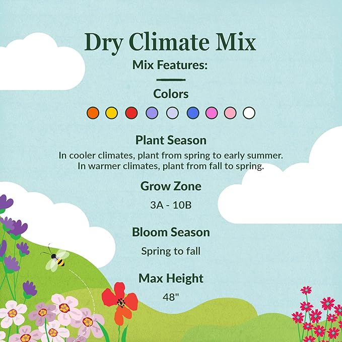 Ferry-Morse Dry Climate Mix Bulk Wildflower Seeds, 1lb