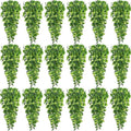 Hoteam 18 Pcs Artificial Hanging Plants 32 Inch Fake Ivy Vines with Fake Leaves Patio Artificial Plants Greenery for Living Room Indoor Outdoor Wall, No Basket (Pothos)