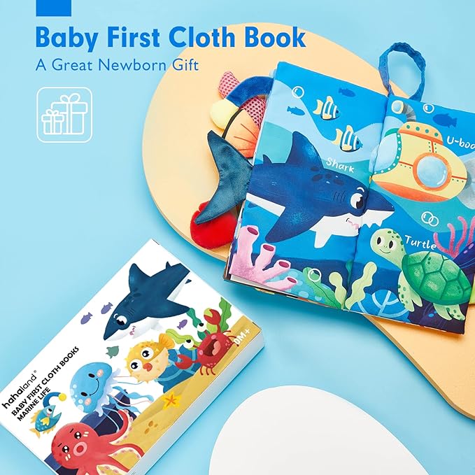 Baby Books 0-6 Months,Infant Tummy Time Toys High Contrast Sensory Baby Toys 6 to 12 Months Touch Feel Book Gift Christmas Stocking Stuffers for Boys Girls 0-3 Months Book Early Learning Stroller Toy