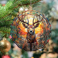 Deer Head Wind Spinner 3D Frosted Deers Head Wind Spinner Hanging for Yard and Garden, Cute Spinners Made of Tough Steel Plate