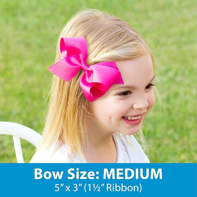 Wee Ones Girls Small Grosgrain Bow with Eyelet Flower Embossed Edge on Skinny White Nylon Band, One Size, White