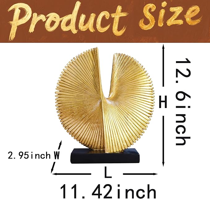 Modern Abstract Round Decorative Sculpture , Dining Living Room Desk Decor,Geometric Home Decor Statues,Shelf Top Decor Aesthetics,making it perfect for placing coffee tables or office shelves,golden
