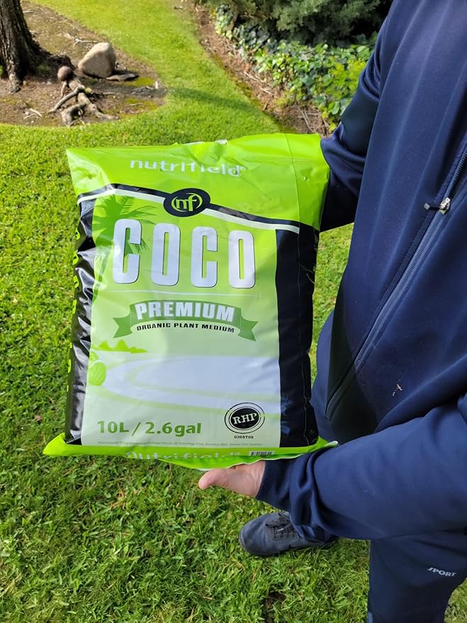 Coco Coir Premium RHP Certified 9 Quarts /10 Liter /2.6 Gallon Pre Buffered with Calcium Washed Organic Coconut Coir Fiber Potting Soil Indoor/Outdoor Plant Garden Flower Vegetable Loose Coco Coir Bag