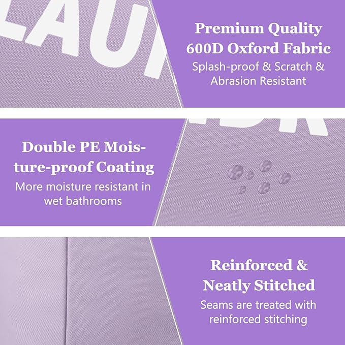 2Pack 95L Purple Collapsible Laundry Basket