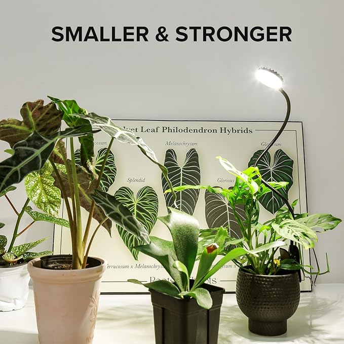 Grow Light for Indoor Plants, Full Spectrum Clip Plant Grow Lights, 7W LED Plant Growing Lamps with Auto On/Off Timer 4/8/12H, 4 Level Dimmable Brightness for Small Plant Light,3 Pack
