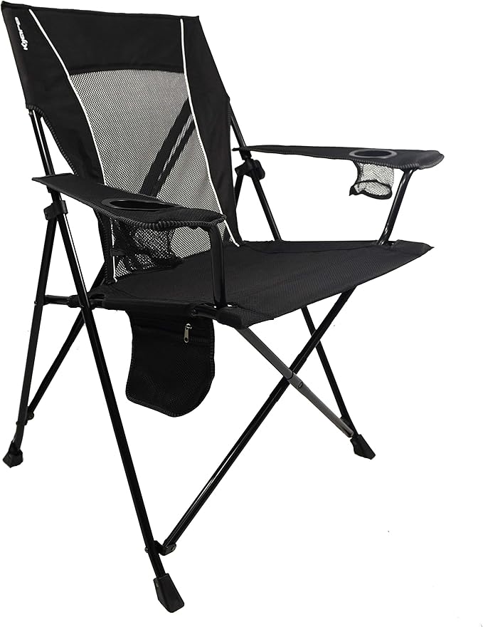 Kijaro Foldable Camping Chair, Vik Black, Polyester, Mesh, Steel, Portable, Durable, Unisex