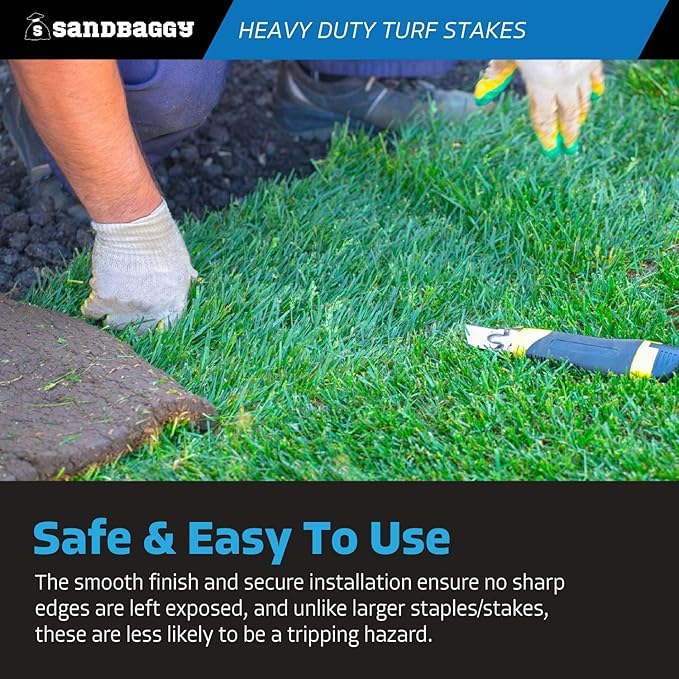 Sandbaggy 8" Heavy Duty Galvanized Artificial Turf Stakes - Spiral Landscape Nails - Ground Spikes/Pins - Synthetic Grass, Lawn, Edging, Weed Barrier Fabric, Garden (8 inch - Heavy Duty, 25, Count)