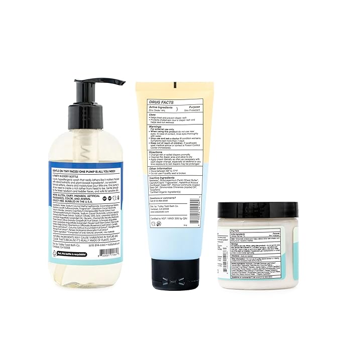 TUBBY TODD Baby Bundle Newborn Skin Care Set - Hypoallergenic Hair + Body Wash, All Over Ointment with Colloidal Oatmeal, Sweet Cheeks Diaper Paste - Lavender Rosemary, Standard Size