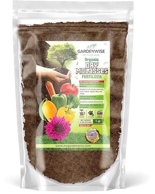 Organic Molasses for Plants - Horticultural Molasses - Ideal for Traditional & Hydroponic Gardening, for Indoor & Outdoor Plants (1 Quart)