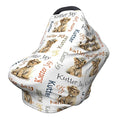 Personalized Lion Baby Car Seat Cover with Name,Multi-Use Canopy for Nursing, Strollers,Shopping Carts,Customized Breastfeeding Cover, Full Privacy,Infant Stroller Cover