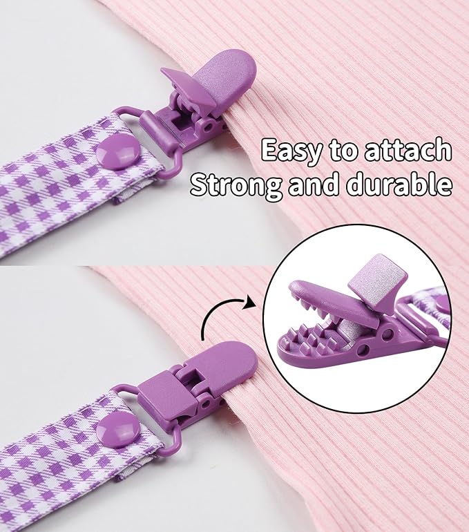 CutiePlusU Adult Pacifier Clip Adult Size Anyard Holder Clips 2 Pack-Baby Dinosaur 1