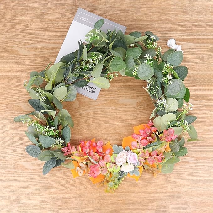 Beferr 18pcs Eucalyptus Stems Bulk Faux Silver Dollar Eucalyptus Leaves Plant Branches Artificial Greenery Stems for Flower Arrangements Home Decor Indoor