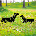 Dachshund Dog Metal Decor for Outside,Garden Stakes Decorative Dog Gifts for Women/Men,Black Silhouette Statues for Yard Ornaments,Lawn, Patio, Pathway,Outdoor Garden Decor
