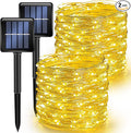 TW SHINE Warm White Solar String Lights Outdoor, Total 80 FT 240 LED Solar Powered Waterproof Fairy Lights 8 Modes Copper Wire Lights for Christmas Party Tree Wedding Yard Decorations, 2 Pack