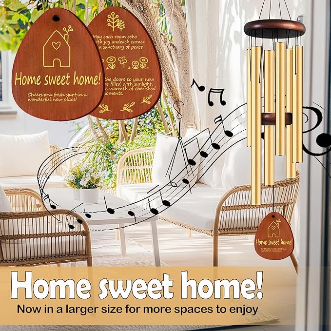 Housewarming Gifts for New Home, Home Sweet Home，House Warming Gift，New Home Gift Ideas，BestGifts for Housewarming，House Warming Gifts for Women or Men，Home Sweet Home，37 Inch Wind Chimes