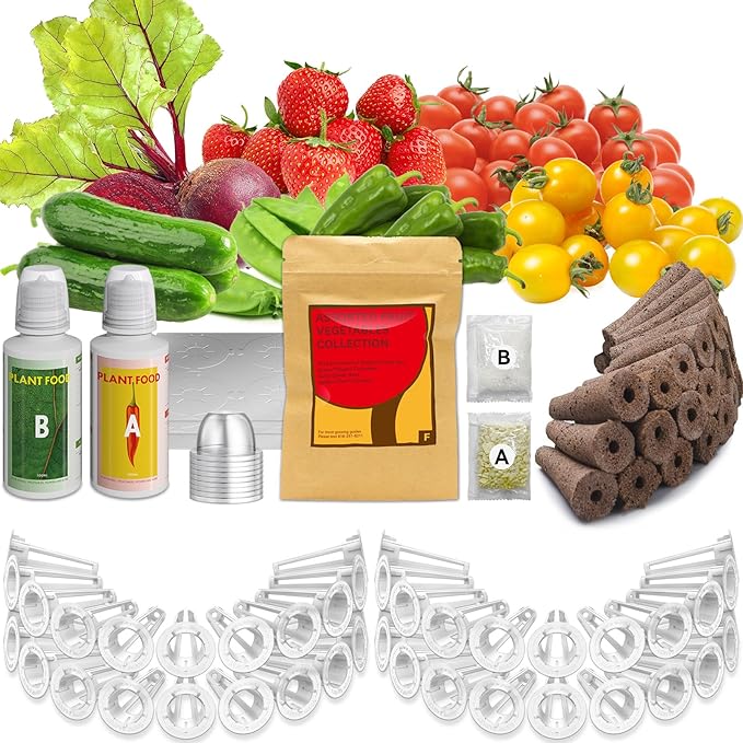 inbloom Fruit Seed Pod Kit for AeroGarden, Ahopegarden, GARDENCUBE, MUFGA, iDoo Hydroponics Growing System, 50-Pods (350+ Seeds Include Strawberry, Tomato, Cucumber, Pea, Ruby Queen Beet)