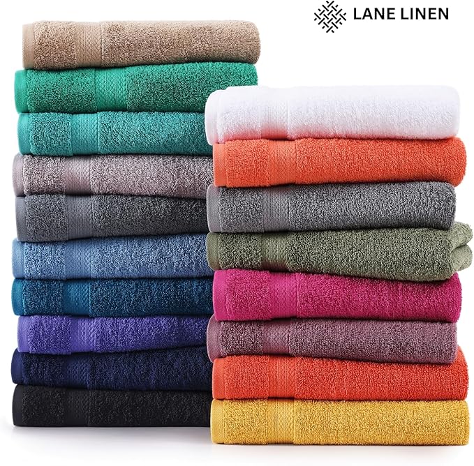 LANE LINEN 100% Mercerized Cotton Bath Sheets Set of 4