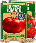 HOME GROWN Beefsteak Tomato Seed 2Pack - 600 Heirloom Tomato Seeds for Planting Outdoors – High-Yield Non-GMO Vegetable Seeds for Growing Large, Meaty Tomatoes for Summer Dishes (Solanum lycopersicum)