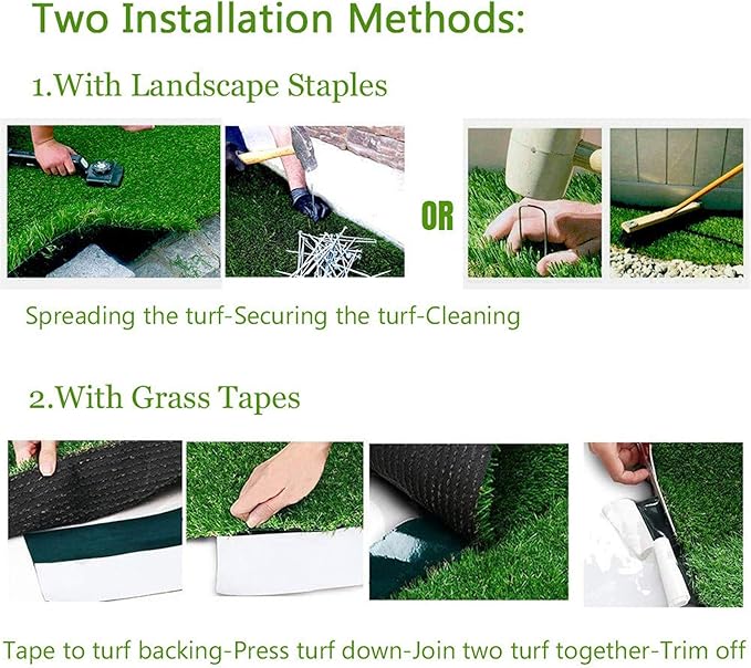 LITA Realistic Artificial Grass Turf Lawn Customized Size 2 x 17 Feet, 1.38" Indoor Outdoor Garden Lawn Landscape Synthetic Grass Mat Fake Grass Rug