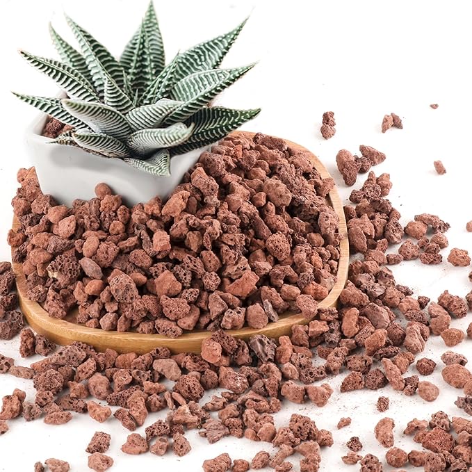2.4LB Red Lava Rocks for Plants, Volcanic Rock Horticultural Lava Rock Soil for Landscaping Plants Drainage, Small Lava Rock Gravel for Succulents, Bonsai, Vase Fillers, Terrarium Plants, Top Dressing