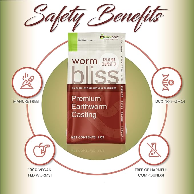 Coco Coir Brick (650gms) + Worm Bliss (1 Qt) + Char Bliss (1 Qt) - Organic Coco Coir for Plants - Worm Castings & Biochar for Plants - Soil Amendment & Organic Fertilizer Bundle - Potting Soil Mix