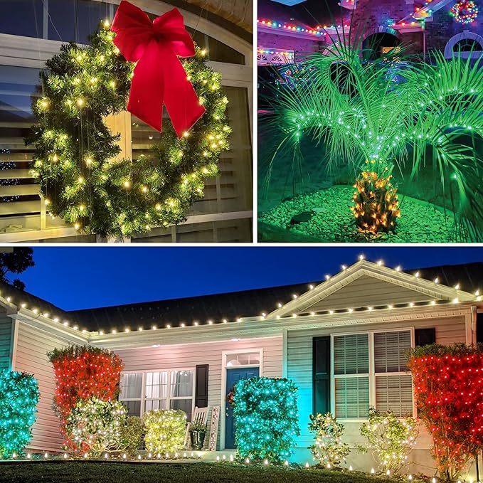 50 LED 5MM Red and Cool White Christmas Lights, 17FT Indoor/Outdoor String Light, Mini Lights for Garden, Patio, Christmas Trees - Green Wire, Commercial Grade, UL Listed