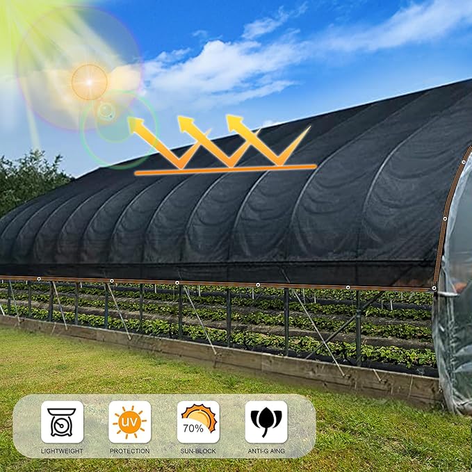 90% Shade Cloth for Garden Plant, 3x10FT Shade Neting with Grommets Outdoor Sun Black Shades Cover Shading Antifreezing for Plant Pergola Patio Shade Mesh Tarp Greenhouse Chicken Coop