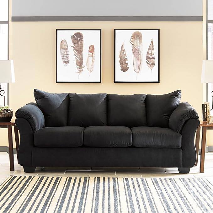 Signature Design by Ashley Darcy Classic Contemporary Sofa, Black