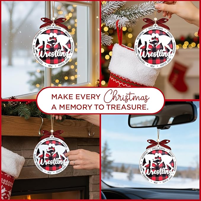 Wrestling Christmas Ornaments 2025, Funny Christmas Ornaments for Wrestlers, 2025 Wrestling Gifts for Men, Boys, Coach, WWE Ornament, Gymnastics Ornament