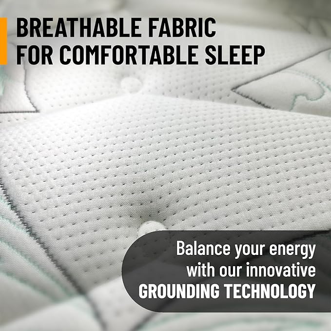 Ottomanson Twin XL 12" Hybrid Mattress - Meditation Antistatic Quilted Cover - Made in USA - Firm Support - Individually Pocketed Coils & CertiPUR-US Foam - Fiberglass-Free - Bed in a Box