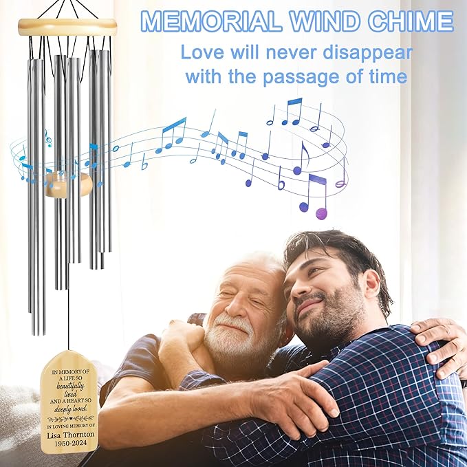 Memorial Wind Chimes - Sympathy Gift for Loss of Loved One, In Memory of a Loved One - Beautifully Lived