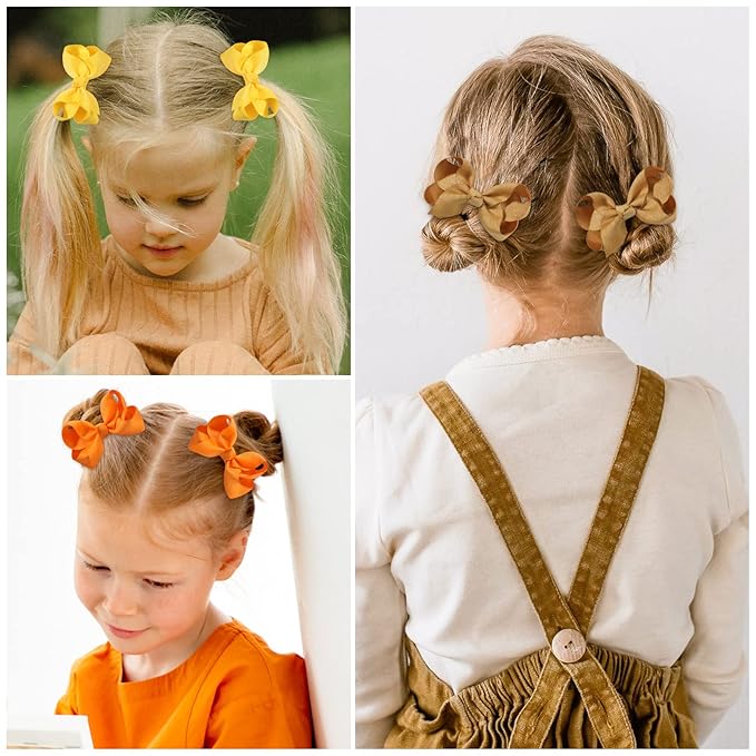 80PCS 3Inch Hair Bows for Girls Grosgrain Ribbon Toddler Hair Accessories with Alligator Clips for Toddlers Baby Girls Kids Teens in Pairs
