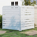 HOMSPARK Fence Privacy Screen Decorative Garden Fence Panels Multi-Purpose, No Dig Animal Barrier Fence Air Conditioner Fence Panels for Outside Yard Patio Pool, 45.7" W x 52" H, 2 PCs, White