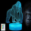 Gorilla Night Light, Gorilla Gifts, Ape 3D Illusion Night Light, 16 Colors Changing, Remote Control with Timer, Kids Room Decoration Monkey Gifts for Boy