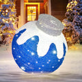BRIGHTDECK Outdoor Christmas Ornaments, Lighted Pop-Up Outdoor Holiday Ball Decoration with 80 LED Lights, 8 Light Modes, Lighted Collapsible Holiday Decorations for Yard, Home (Blue)