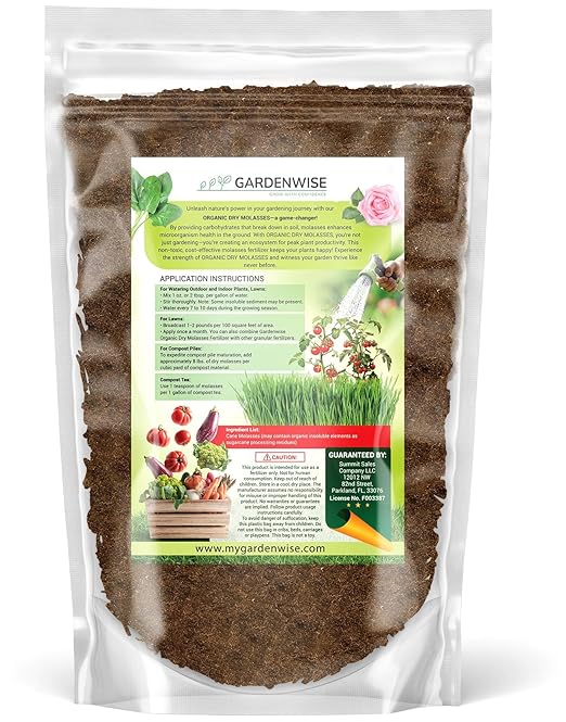 Organic Molasses for Plants - Horticultural Molasses - Ideal for Traditional & Hydroponic Gardening, for Indoor & Outdoor Plants (1 Quart)