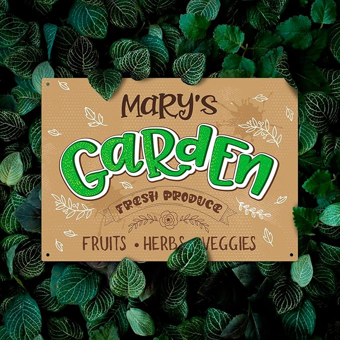 Custom Garden Signs, Personalized Sign for Garden, for Mother's Day, Mom, Christmas Gift Or Girlfriend Sign, 12x18 Inches, Rust Free .063 Aluminum, Fade Resistant, Made in USA by Sigo Signs