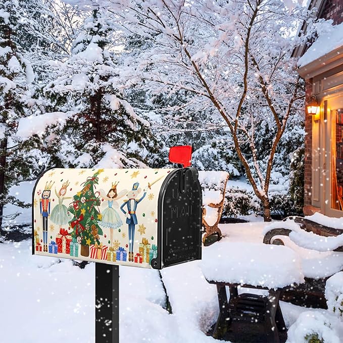 Christmas Mailbox Magnetic Covers Merry Christmas Mailbox Cover Xmas Tree Mail Box Wrap Standard Size 21x18 inch for Garden Outdoor Yard Decor