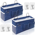 2pcs Large Wall Hanging Organizer Bag, Linen Fabric Door Hanging Storage Baskets
