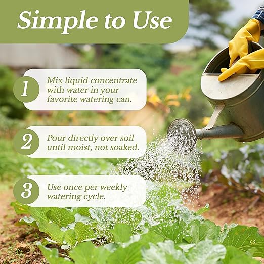 LEAVES AND SOUL Professional Liquid Herbs and Greens Fertilizer | 5-1-5 Concentrate, Liquid Plant Fertilizer for Garden, Healthy Produce, Good Harvest, Multi-Purpose Blend & Gardening Supplies | 8 oz