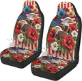 Car Seat Covers Waterproof Hibiscus Eagle Patriot Car Seat Cover for Front Seat Set of 2 Washable Cover Anti-Slip Back Fabric Easy to Install Universal Fit Most Cars