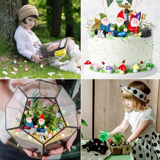 Jetec Gnomes Fairy Resin Statues Miniature Garden Accessories Mini Dwarf Figurine Fairy Miniature Ornament DIY Kit Micro Landscape Ornaments for Outdoor Indoor Patio Yard Lawn Garden ﻿(Yoga Gnomes)