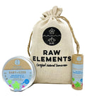Raw Elements Baby + Kids SPF 30 Organic Sunscreen Zero-Waste Bundle with Lotion Tin 3oz, Lotion Stick 1oz and Hemp Drawstring Bag