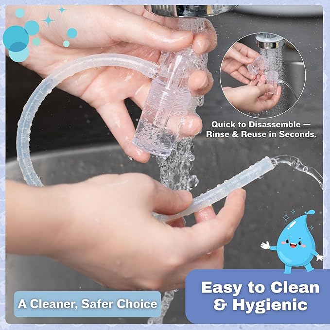 Chiboji Baby Nasal Aspirator – Powerful Hand Pump Nose Sucker | Booger Sucker with Rounded Non-Invasive Nozzle | Quiet and Strong Suction Nose Cleaner for Infants and Toddlers, Made in Taiwan