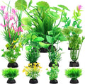 Fish Tank Accessories Aquarium Decorations Green Plants, 11cs Small Goldfish Turtle Tank Decorations Artificial Plants, Aquarium Decor Plastic Grass Plant