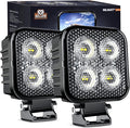 Nilight 2PCS 3Inch Led Pods Square 1500LM Built-in EMC Work Light 90 Degree Flood Beam Angle for Offroad Side Rear Back-Up Reverse Lamps for Tractor Truck Motorcycle Boat ATV UTV