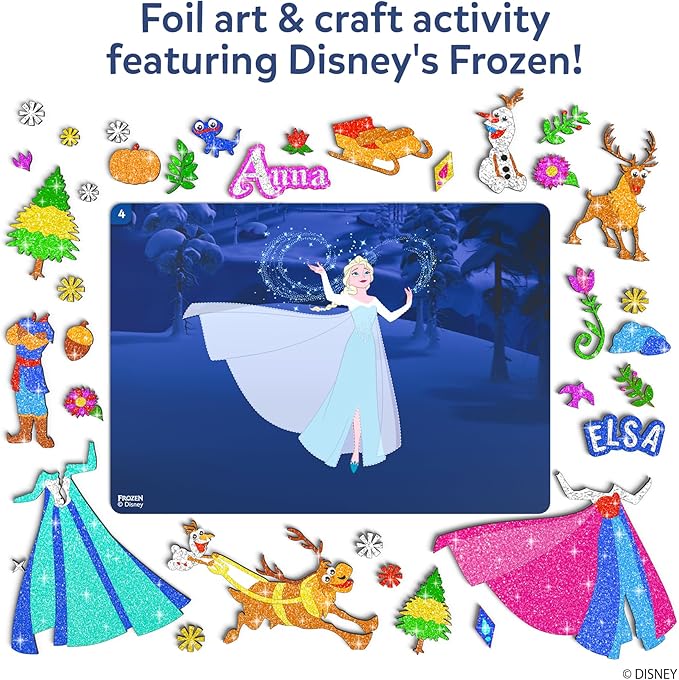 Skillmatics Foil Fun - Disney Frozen, Mess-Free Art, Craft Kits & Supplies, DIY Creative Activity, Travel Toys, Christmas Gifts for Fans of Elsa, Anna, Olaff, Girls, Boys, Ages 4, 5, 6, 7, 8, 9